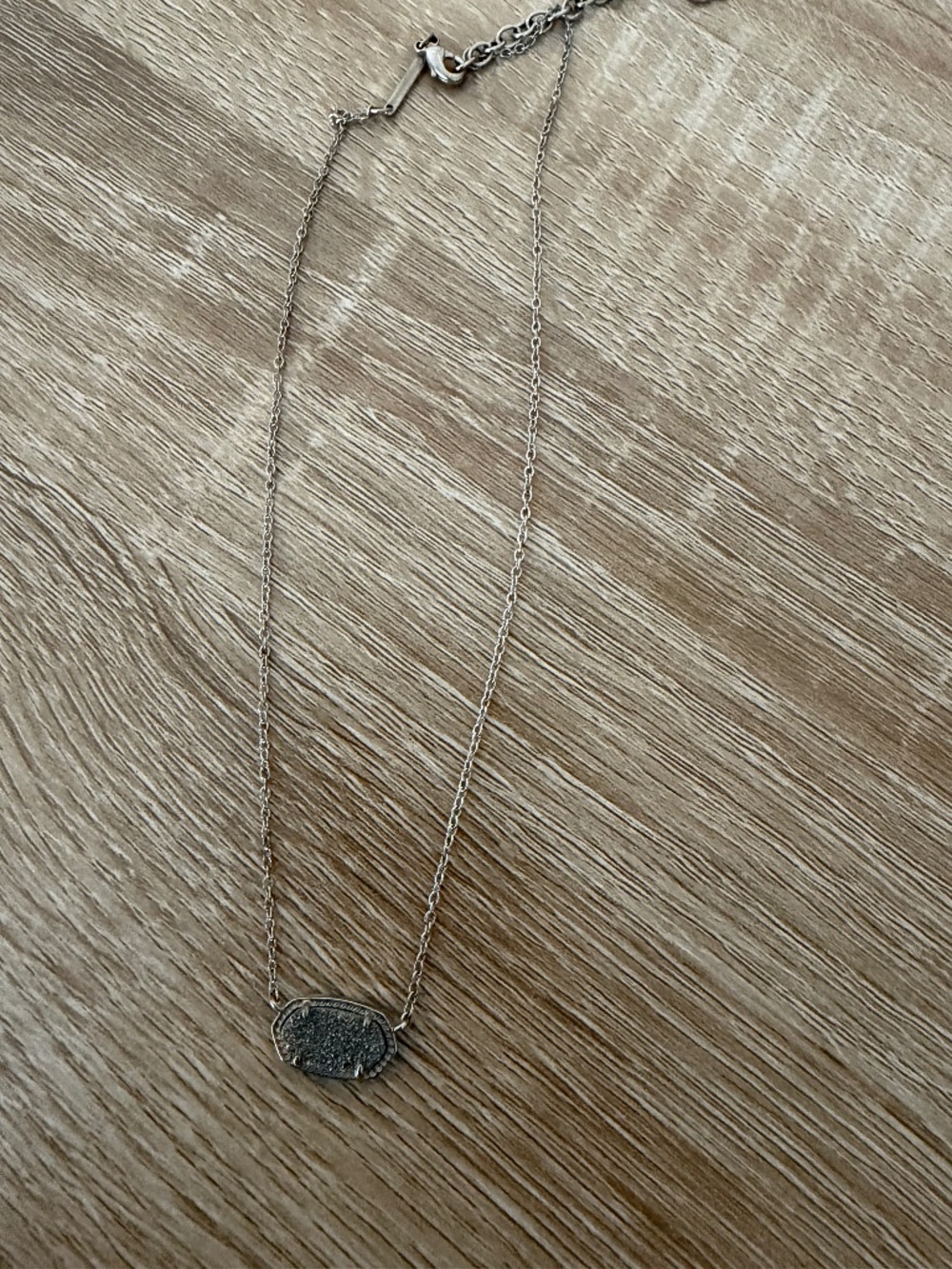 Kendra Scott Elisa Silver Drusy Pendant Necklace